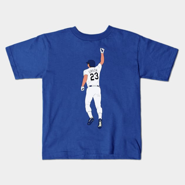 Kirk Gibson LA Dodgers World Series Home Run Kids T-Shirt by Hevding